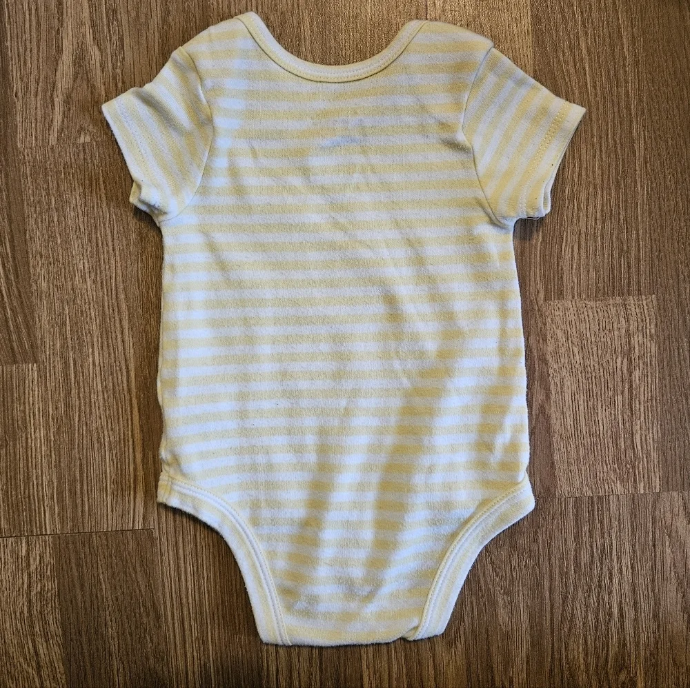 Disney Yellow and White Striped Winnie The Pooh Bodysuit